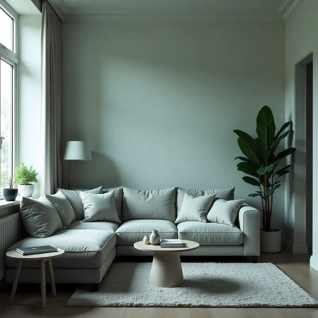 Cozy living room with neutral colors and minimal decor